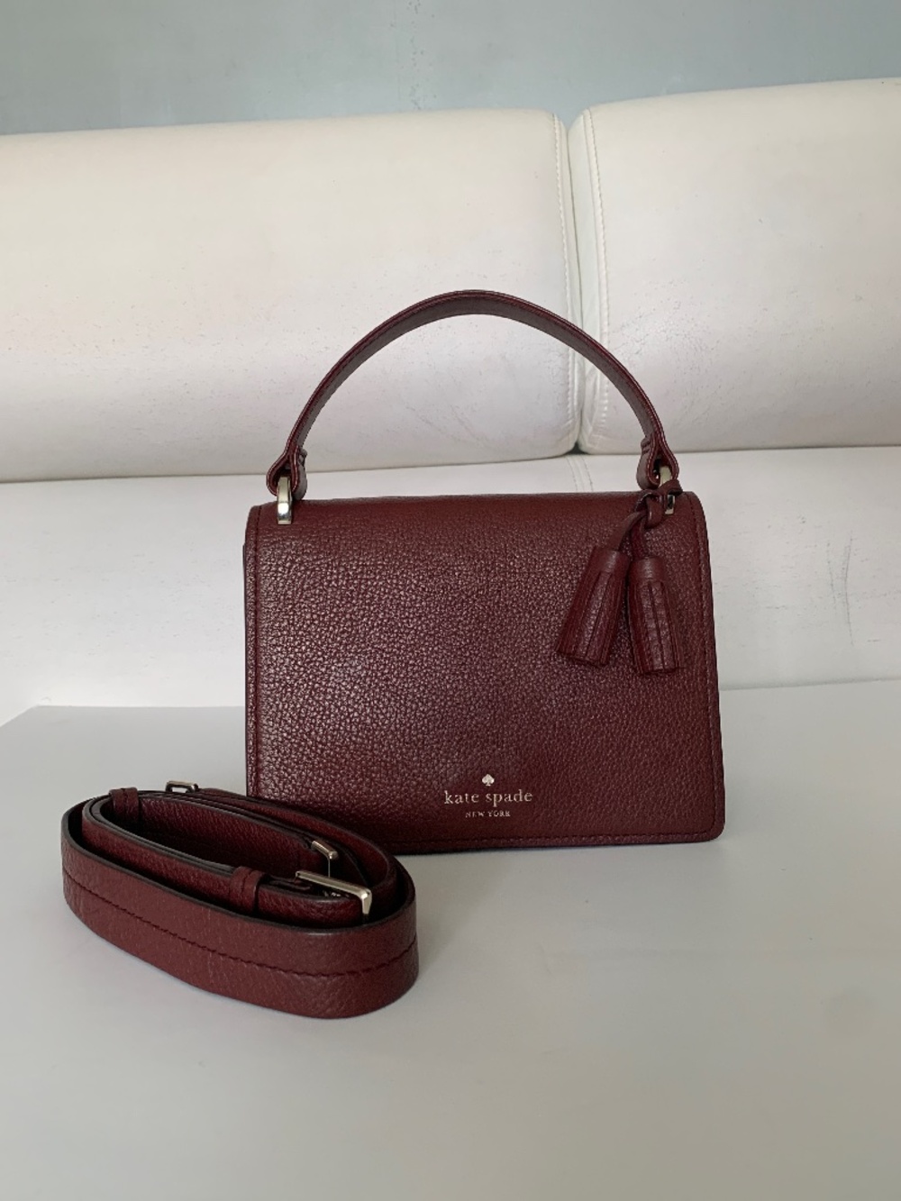 Kate Spade Hayes Medium with Top Handle and Crossbody Genuine Leather Like New